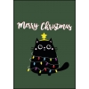 Ansichtkaart kerst kat